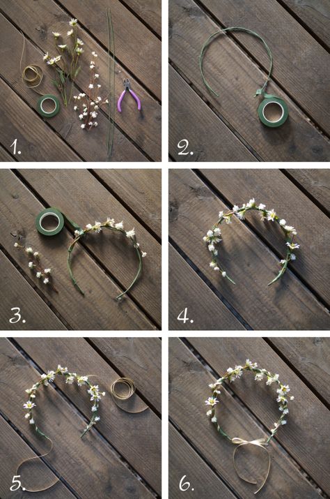 How To Make A Flower Crown With Fake Flowers, Lukisan Fesyen, Diy Tiara, Săpunuri Handmade, Diy Flower Crown, Fleurs Diy, Diy Crown, Pola Gelang, Trendy Flowers