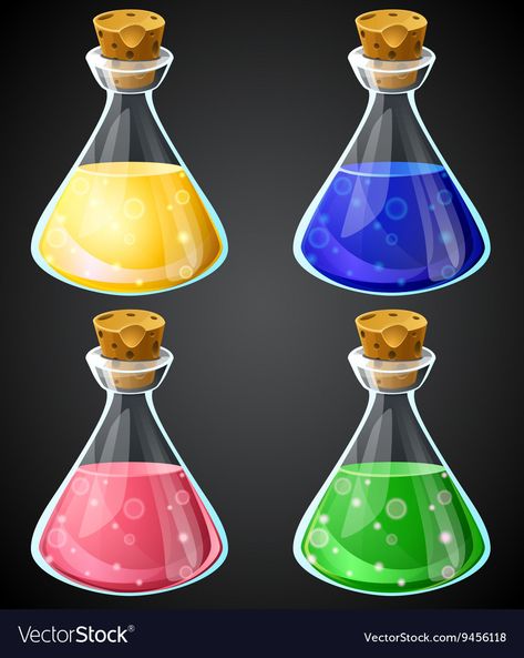 Computer Cartoon, Bottle Vector, Game Icons, Bubble Shooter, Magic Bottles, Flat Design Icons, Game Interface, Beakers, Halloween Poster