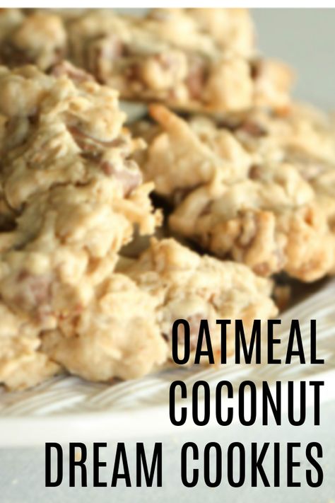 Oatmeal Coconut Dream Cookies Cookies Recipes Oatmeal, Dream Cookies Recipe, Dream Cookies, Oatmeal Coconut Cookies, Coconut Oatmeal, Coconut Dream, Six Sisters Stuff, Coconut Cookies, Coconut Recipes