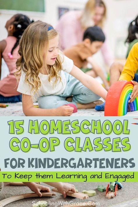 Explore 15 class ideas for your kindergarten homeschool co-op. Art adventures to animal explorations, these classes foster learning... Pre K Co Op Classes, Homeschool Coop Activities, Kindergarten Homeschool Co-op Ideas, Co Op Class Ideas Homeschool Preschool, Kindergarten Co Op Ideas, Homeschool Co Op Ideas Activities, Preschool Co-op Class Ideas, Co Op Class Ideas Homeschool Elementary, Homeschool Co-op