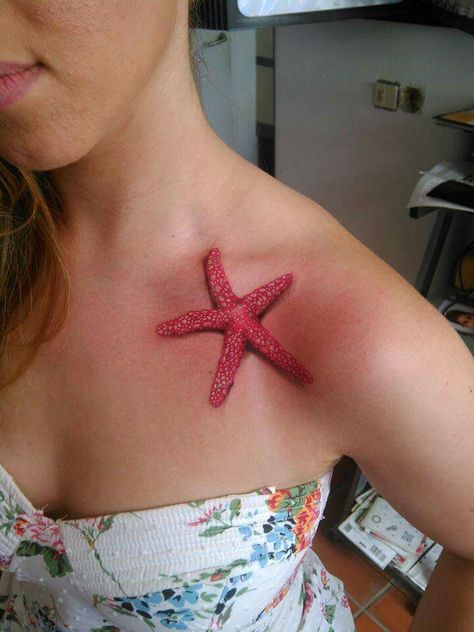 Beautiful realistic starfish Tinker Bell Tattoo, Moose Tattoo, Ant Tattoo, Starfish Tattoo, Tattoo 3d, Tattoo Catalog, Penguin Tattoo, Castle Tattoo, Peacock Tattoo