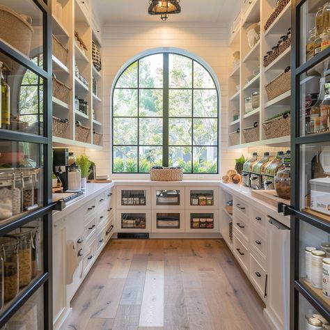 Turning A Room Into A Pantry, Formal Dining Into Pantry, Butler’s Kitchen, Scullery Behind Kitchen, Modern Farmhouse Butlers Pantry, Dining Room Turned Butlers Pantry, Butlers Pantry With Window, Large Scullery, Pantry Window