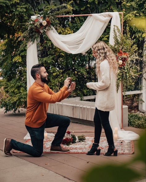 Proposal Arch Ideas, Proposal Arch, Vineyard Proposal, Proposal Flowers, Proposal Setup, Outdoor Proposal, Proposal Inspiration, Downtown Tulsa, Dream Proposal