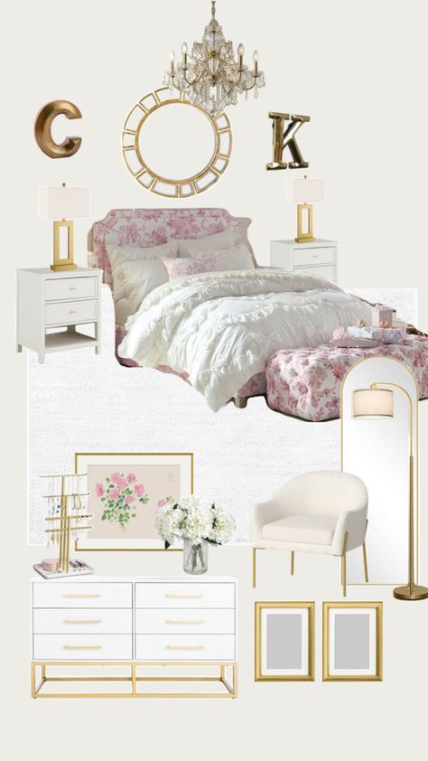 Cool Girl Room, Cool Girl Rooms, Gold Girls Room, Room Redo, Room Inspiration Bedroom, Room Aesthetic, Girls Room, Girl Room, Bedroom Inspirations