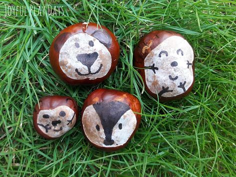 Crafts With Conkers, Conker Crafts For Kids, Autumn Forest School Activities, Conker Craft Ideas, Conker Activities, Conker Crafts, Rainbow Science Experiment, Conkers Craft, Rainbow Science