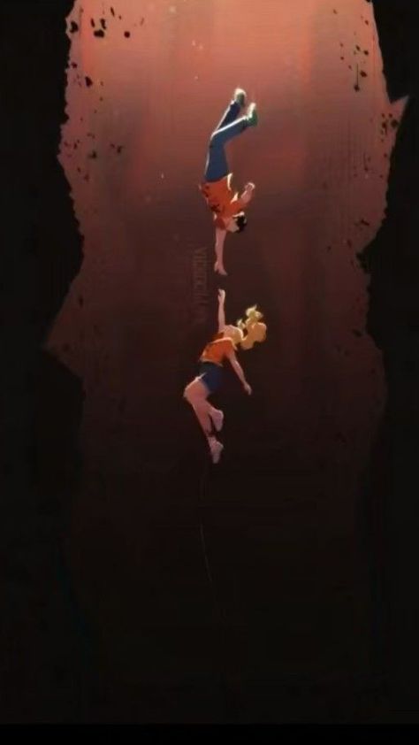 Percy And Annabeth Falling Into Tartarus Fanart, Percy Jackson Fan Art Tartarus, Percy Jackson Falling Into Tartarus, Percabeth Tartarus Fall, Percy Jackson Fanart Wallpaper, Pjo Fanart Wallpaper, Persy Jekson Fan Art, Percabeth Wallpaper Aesthetic, Percabeth Fanart Tartarus