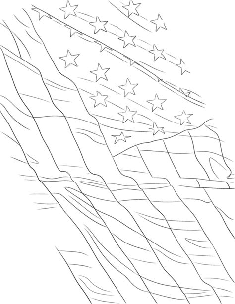 American Flag Tattoo Design Stencil, Waving American Flag Drawing, Waving Flag Drawing, Flag Tattoo Stencil, American Flag Tattoo Stencil, American Flag Outline, American Flag Tattoo Design, Usa Flag Tattoo, American Flag Stencil