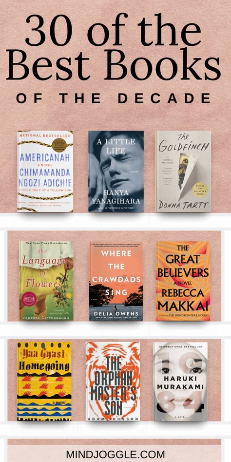 30 of the best fiction books of the last decade. You don't want to miss these books; find three of the top novels from each year of the 2010s. #books #bestbooks #bestbooksofthedecade #booklist #readinglist Best Book Club Books Of All Time, The Reading List Book, Fast Reads Books, Best Contemporary Fiction Books, Must Read Non Fiction Books, Top Ten Books To Read, Top Reads Of 2023, Best Non Fiction Books Of All Time, Best Books To Read In Your 30s