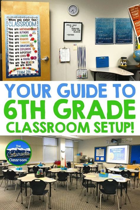 Middle School Classroom Setup, Back To School 6th Grade, Classroom Setup Ideas, Middle School Classroom Themes, 6th Grade Classroom, School 6th Grade, Classroom Setup Elementary, Simple Classroom, Middle School Classroom Decor