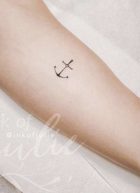 Minimalist Anchor Tattoo, Simple Anchor Tattoo, Tiny Anchor Tattoo, Navy Tattoos, Anker Tattoo, Anchor Tattoos, Anchor Tattoo, Travel Tattoo, No Matter How