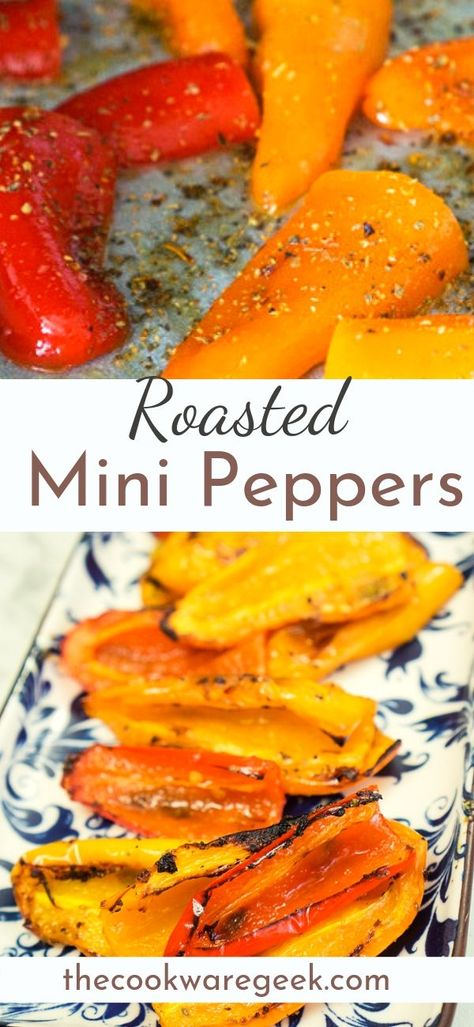 Roasted Mini Peppers, Roasted Pepper Recipes, Roasted Red Peppers Recipes, Mini Peppers Recipes, Sweet Pepper Recipes, Red Pepper Recipes, Mini Peppers, Grilled Peppers, Healthy Side Dish