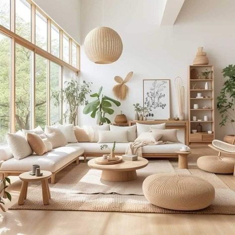 Japandi Style Living Room, Japandi Living Room, Japandi Home, Japandi Living, Hiasan Bilik Tidur, Japandi Interior, Japandi Style, Minimalist Furniture, Home Design Living Room