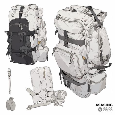 ArtStation - Camping season Backpack Design Concept, Sci Fi Props, Apocalypse Art, Low Poly Games, Tactical Gear Loadout, Object Drawing, Power Armor, Dress Design Sketches, Modern Fantasy