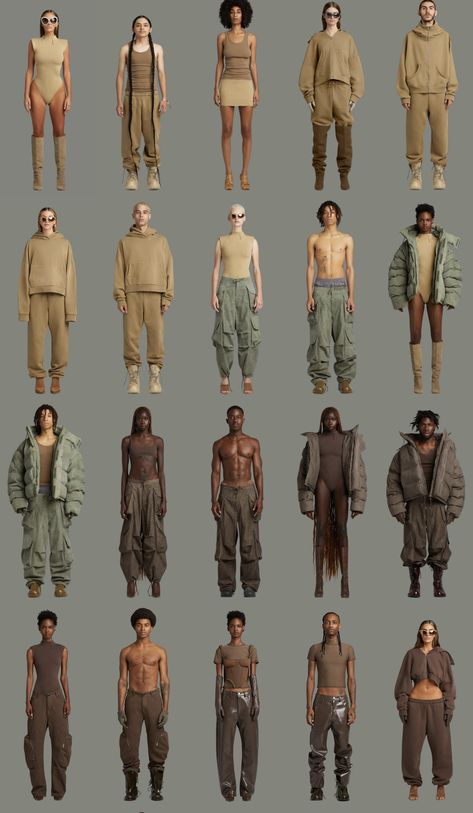 Earthy Colours Outfits, Earth Tone Dinner Outfit, Brown Palette Outfit, Dark Earth Tones Outfit, Yeezy Color Palette, Earth Tone Hoodie, Earthy Look Outfits, Earthy Colors Outfit, Streetwear Colour Palette