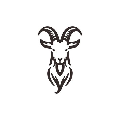 Goat Vector Illustration, Goat Logo Design, Goat Logo, White Drawing, A Goat, Black White Pattern, Black And White Pattern, Black And White Wallpaper, Work Design