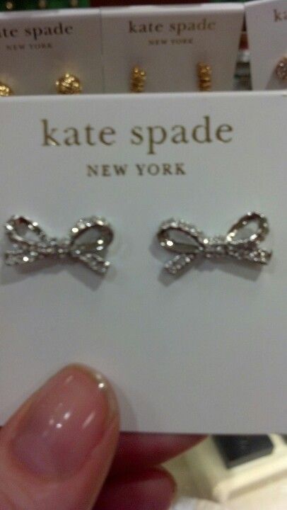 Kate Spade bow earrings! Bow Earrings, Pretty Things, Dream Closet, Diamond Earrings, Kate Spade, Pearl Earrings, My Style, Closet, Gifts