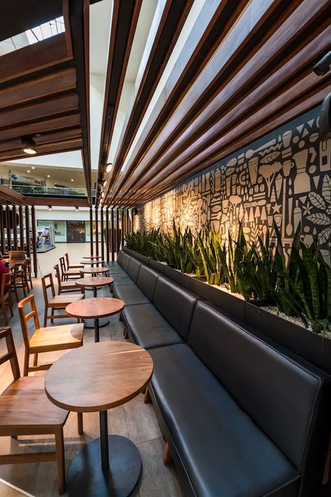 Starbucks Cafeteria, Resturant Interior Design, Bbq Restaurant Design, Starbucks Interior, Supermarket Design Interior, Cafe Plan, Starbucks Design, Roof Garden Design, Apartments Exterior