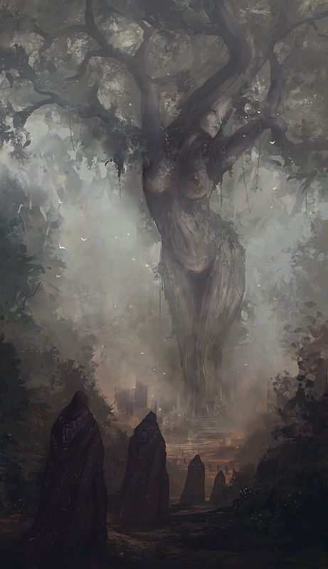 ArtStation - Prayers of mother nature, Jesse Keisala Nature Goddess, Tree Woman, Belem, Gods And Goddesses, Tree Art, Fantasy World, Mother Earth, Mythical Creatures, Dark Art