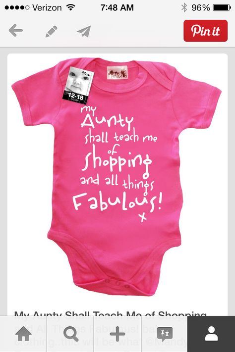 Yay!! I just bought this short for Rachel's birthday!! It's white with purple writing. :) boom!! Shut up and take my money! Aunt Stuff, Auntie Life, Baby Niece, Aunt Life, Baby Time, Everything Baby, Niece And Nephew, Baby Grows