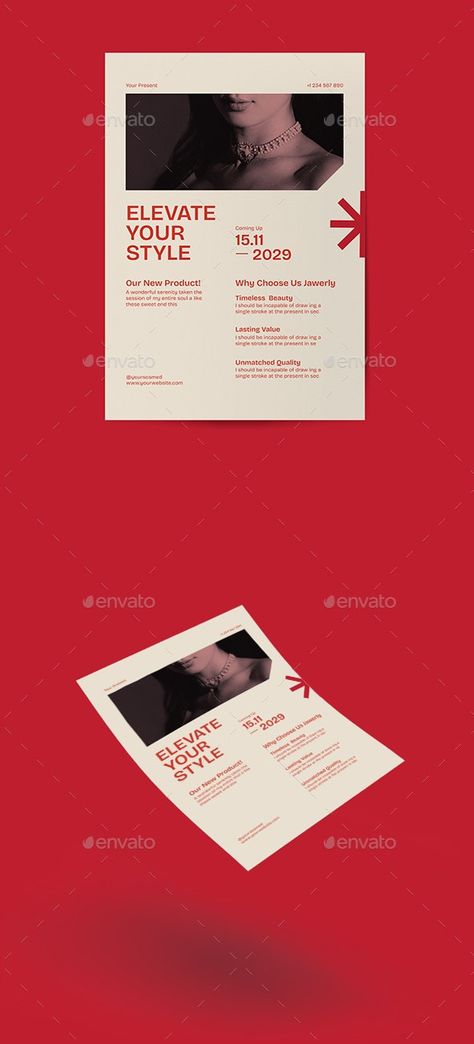 Red Cream Modern Minimalist News Letter - Flyers Print Templates Cream, Minimalist Flyer, News Letter, Flyer Printing, Event Flyer, Print Templates, Flyer Template, Modern Minimalist, Red