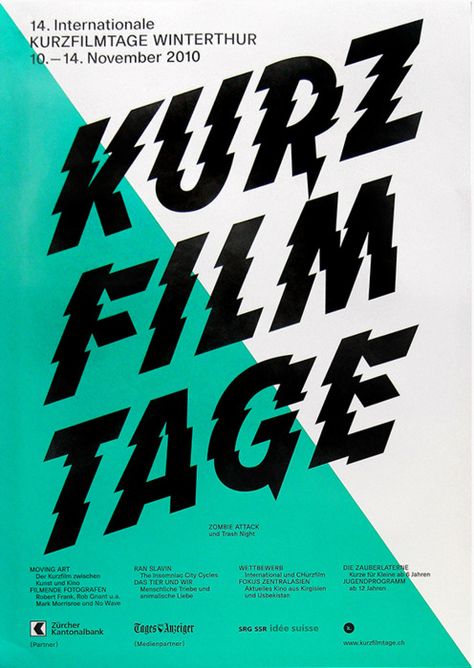 Kurzfilmtage 2010 Police Logo, Typo Poster, Typography Images, Typography Layout, Beautiful Typography, Winterthur, Typographic Poster, Poster Series, Poster Layout