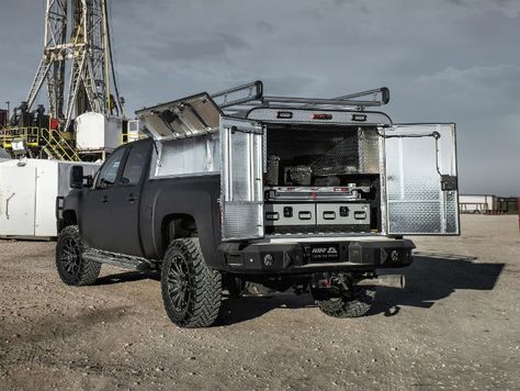 A.R.E. Accessories Offers Commercial Duty Tonneau Cover and Truck Cap Options For 2015 Chevrolet Colorado And 2015 GMC Canyon Business Truck Ideas, Service Truck Organization, Suzuki Truck, Utility Truck Beds, Bed Organization, Work Truck Organization, Truck Topper, Utility Bed, Truck Canopy