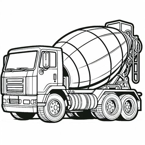 Cement Mixer Truck, Cement Mixer, Truck Coloring Pages, Boy Drawing, Mixer Truck, Printable Pictures, Building Projects, Clipart Black And White, Outline Drawings