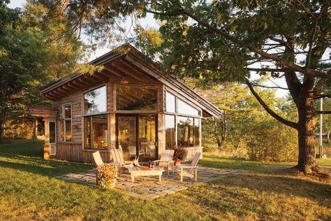 Thick Forest, Shimmering Water, Cabin Interior Design, Living Roofs, Farmhouse Barndominium, Residential Architect, Living Water, Drive Through, Flat Roof