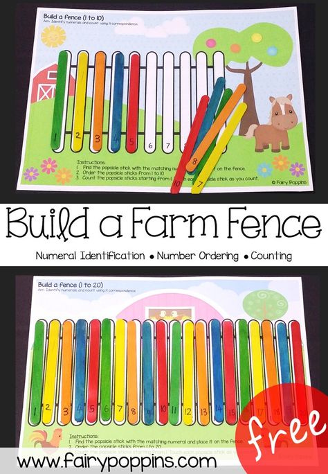 Farm Unit For First Grade, Number Ordering, Farm Math, Farm Activities Preschool, Nanny Activities, Classroom Table, Preschool Farm, Farm Theme Preschool, Farm Unit