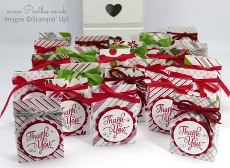 Stampin' Up! Demonstrator Pootles - Cute Treat Bags for Jumbo Tea Lights Stampin Up Weihnachten, Fry Box, Christmas Treats Holders, Christmas Treat Bags, 3d Ideas, Christmas Craft Fair, Christmas Gift Exchange, Stampin Up Project, Envelope Punch Board