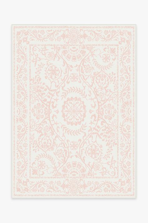 Delphina Powder Pink Rug Coquette Room Rug, Pink Toile Wallpaper Nursery, Pink Rugs, Pink Toile Lamp, Pink Orential Rug, Pink Nursery Rug Bed Bath & Beyond, Woodblock Printing, Black White Rug, Ruggable Rug