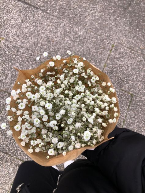 Small White Flowers Bouquet, Tiny Flowers Bouquet, Small Flowers Aesthetic, Small White Flower Bouquet, Baby’s Breath Flowers, Flowers Bouquet Simple, White Flowers Aesthetic, Cute White Flowers, Spring Summer Aesthetic