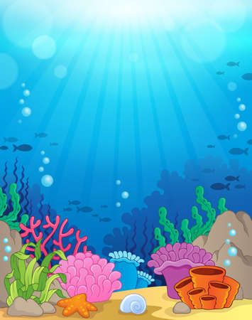 Under The Sea Background, Underwater Cartoon, Ocean Background, Shark Themed Birthday Party, Quiet Book Templates, Ocean Underwater, Sea Illustration, Underwater Theme, Underwater Scene