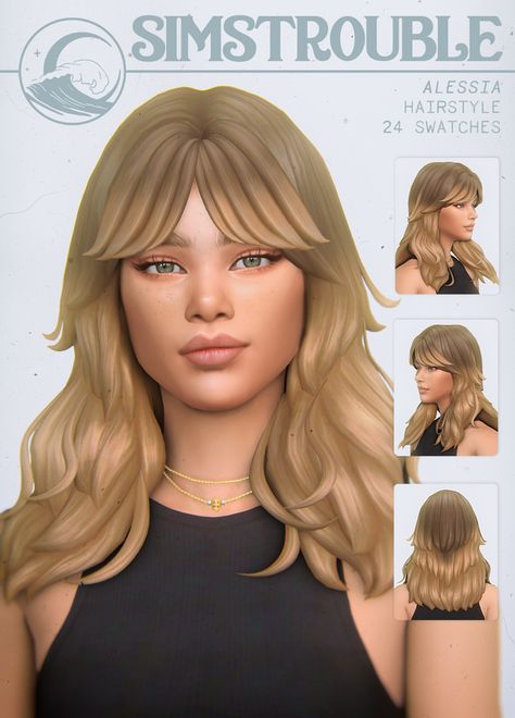 ALESSIA by simstrouble |  simstrouble auf Patreon The Sims 4 Cc Patreon Hair Simstrouble, Sims 4 Cc Patreon Simstrouble, Sims 4 Hair Cc Female Medium, Sims 4 Cc Maxis Match Hair Highlights, Sims 4 Cc Womans Hair, Sims 4 Simstrouble Hair, Sims 4 Cc Elegant Hair Maxis Match, Sims 4 Cc Sets Hair, Sims 4 Cc Women Hair Maxis Match