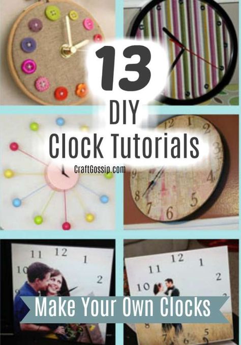 13 Clock Projects for Daylight Savings! – Home and Garden Diy Clock Face, Wall Clock Display, Family Clock, Picture Clock, Handmade Clocks, Cute Date Ideas, Clock Gift, Daylight Savings, Daylight Savings Time