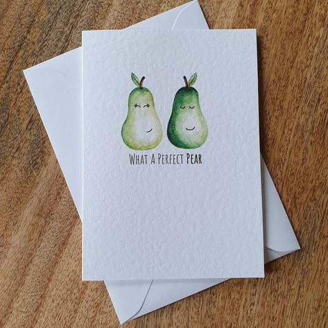 Watercolor Anniversary Card, Pear Watercolor, Engagement Cards Handmade, Diy Anniversary Cards, Valentines Cute, Children Working, Valentines Watercolor, Intellectual Property Rights, Wedding Cards Handmade