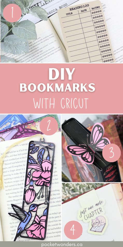 DIY Bookmarks with Cricut Cricut Paper Bookmarks, 3d Bookmarks Diy, Cricut Library Ideas, Create Your Own Bookmark, Bookish Things To Make, Cricut Vinyl Project Ideas, Cricut Acrylic Bookmarks Svg Free, Cricut Bookmark Ideas Cardstock, Bookmark Cricut Ideas