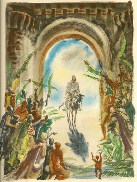 Jesus Triumphal Entry, Resurrection Artwork, Resurrection Paintings Jesus Christ, Palm Sunday Children’s Sermon, Triumphal Entry, Passion Of The Christ Crucifixion, Jesus Drawings, Religious Artwork, Jesus Artwork