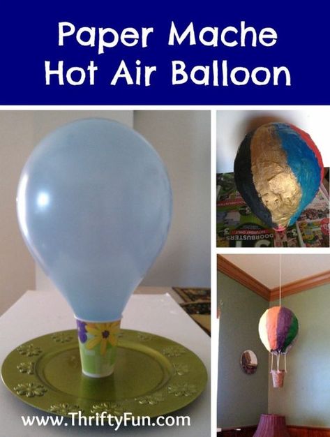 Paper Mache Hot Air Balloon, Crafts Dinosaur, Paper Mache Crafts For Kids, Doll Printables, Water Paints, Hot Air Balloon Craft, Learning Development, Paper Mache Projects, Balloon Crafts