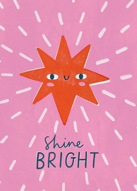 Show them you care with a personalised shine bright star birthday card from Hallmark. Our greetings cards are printed on premium quality, FSC®-certified card & delivered nationwide. Standard Card Measures: 12cm by 16.7cm, Large Card Measures: 15.5cm by 21.6cm. New Year Card Design Ideas, Shine Aesthetic, Daily Greetings, Festive Illustration, Congrats Quotes, Bright Quotes, Star Illustration, Hallmark Cards, Motivational Gifts