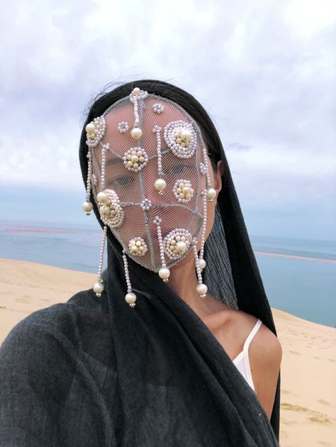 Anastasia Pilepchuk designs masks that reflect her moods - i-D Pearlcore Aesthetic, Pearl Accessories, Love Inspiration, Fashion Mask, Foto Art, Russian Artists, Model Agency, Costume Design, Wearable Art