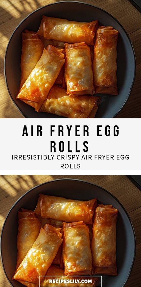 I just made these irresistibly crispy air fryer egg rolls, and they are absolutely perfect! Packed with flavor and the perfect crunch, these little rolls are a hit at every gathering. You won't believe how easy they are to make! Check out my recipe and get ready to impress your friends and family. Chinese Food Recipes Egg Rolls, Egg Rolls In The Air Fryer, Easy Eggrolls Recipe, Easy Chinese Egg Rolls, Homemade Egg Rolls In Air Fryer, Egg Roll In Air Fryer, Eggrolls In Air Fryer, Air Fryer Spring Rolls Rice Paper, Airfryer Egg Rolls