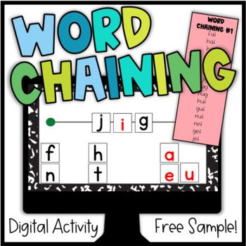 Word Chaining Digital Activity-- Google SlidesWord Chains make great, hands-on practice for manipulating sounds to spell and read CVC Words! The teacher will have a list of words to complete the chain. On a device or Smart Board, students will drag letters to build the word. Includes directions, wor... Read Cvc Words, List Of Words, Smart Board, Rise And Shine, Cvc Words, Word List, Digital Activities, The Teacher, Google Classroom