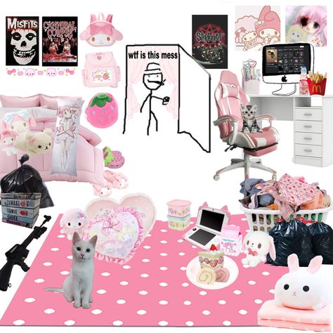 Cutecore Pink, Room Ideas Aesthetic, Yami Kawaii, Pretty Room, Kawaii Room, Pink Bedroom, Pink Room, Cute Memes, Ideas Aesthetic