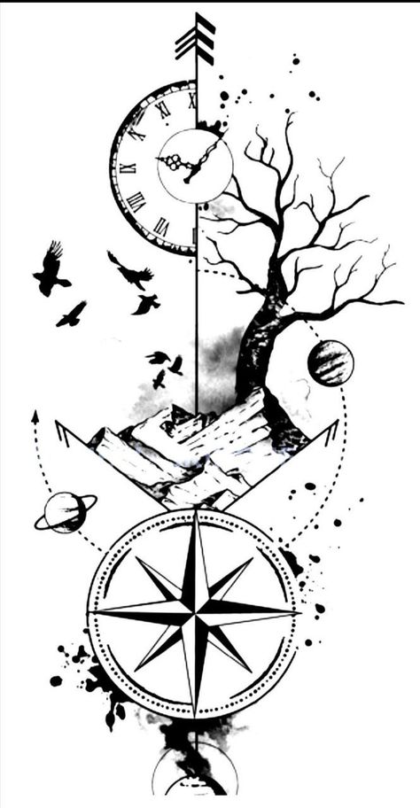 1234567 in 2022 | Compass tattoo design, Tattoo chart, Clock tattoo design