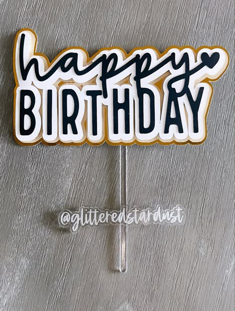 Happy Birthday Cake Topper Simple Cake Toppers Birthdays, Happy Birthday Cake Topper Printable, Cake Toppers Cricut, Unicorn Number Cake, 30th Birthday Cake For Women, Toper Cake, Fondant Unicorn Cake Toppers, Cricut Cake Topper, Diy Unicorn Cake