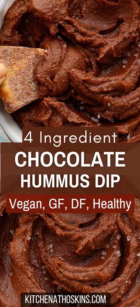 Learn how to make sweet chocolate hummus recipe using canned chickpeas, dates, no tahini, and only 4 ingredients. This vegan sweet chickpea chocolate spread makes an ideal healthy snack for kids or for the entire family and it is one of the healthy canned chickpeas recipe. Chocolate Chickpea Dip, Healthy Chocolate Hummus, Chickpea Chocolate Spread, Chocolate Hummus Recipes, Canned Chickpea Recipes, Canned Chickpeas Recipes, Dark Chocolate Hummus, Chickpea Hummus Recipe, Healthier Cookies