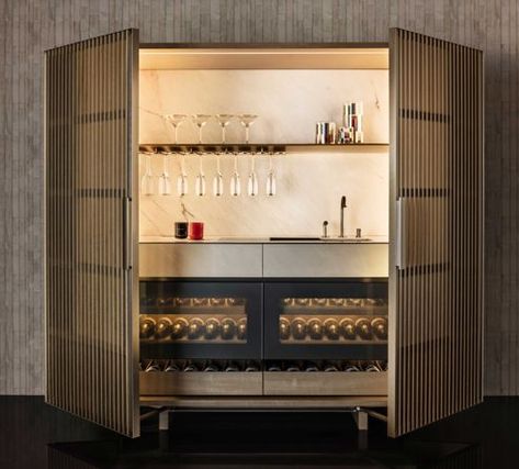 Mini Bar Cabinet, Hotel Minibar, Modern Bar Cabinet, Glass Cabinet Door, Home Bar Cabinet, Bar Unit, Home Bar Design, Teneriffe, Luxury Closets Design