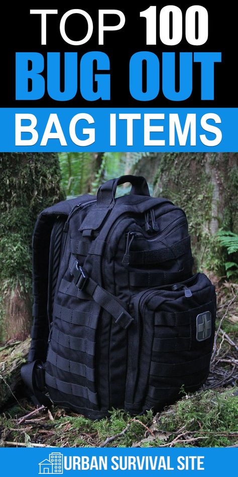 This is the ultimate list of bug out bag items from which you can create any number of awesome bug out bag configurations. #urbansurvivalsite #bugoutbag #buggingout #survivalgear #survival Bug Out Bag Clothes, Diy Bug Out Bag, Urban Bug Out Bag, Bugout Bag List For Family, Survival Bagpack List, Cat Bug Out Bag, Car Bug Out Bag, Big Out Bag List, Bug Out