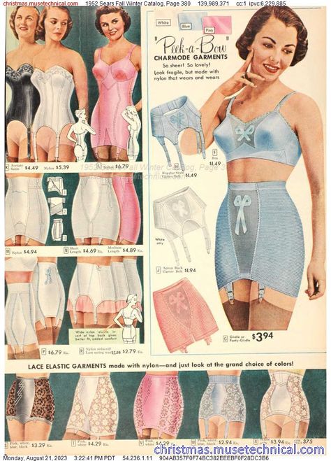 1940s Underclothes, 50s Lingerie, 1960s Lingerie, 1950s Lingerie, Vintage Girdle, Glorify God, 1950 Fashion, Ladies Day Dresses, Retro Lingerie